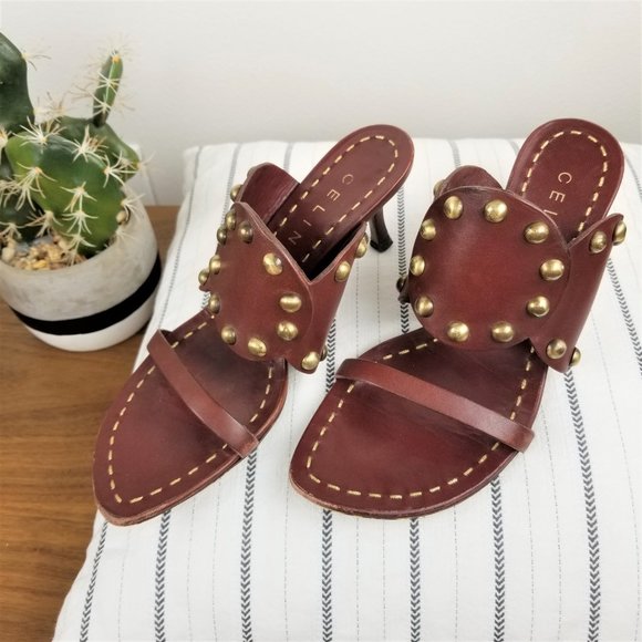 Celine Studded Leather Sandals - Picture 1 of 8
